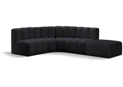 Image for Arc Black Velvet Modular Sofa