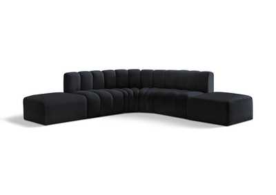 Image for Arc Black Velvet Modular Sofa