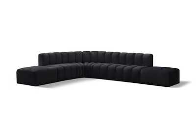 Image for Arc Black Velvet Modular Sofa