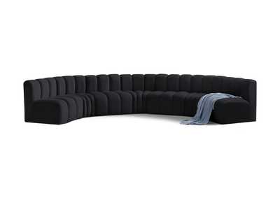 Image for Arc Black Velvet Modular Sofa