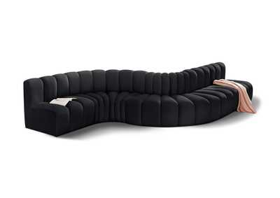 Image for Arc Black Velvet Modular Sofa