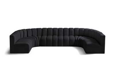 Image for Arc Black Velvet Modular Sofa