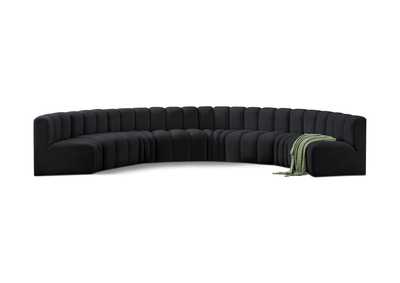 Image for Arc Black Velvet Modular Sofa