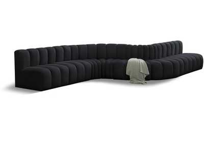 Image for Arc Black Velvet Modular Sofa