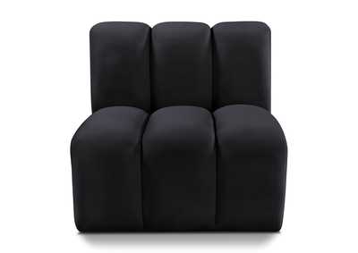 Image for Arc Black Velvet Straight Chair