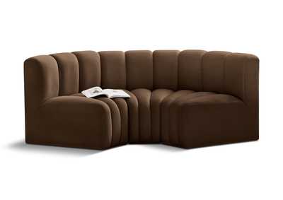 Image for Arc Brown Velvet Modular Sofa