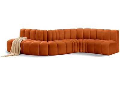 Image for Arc Cognac Velvet Modular Sofa