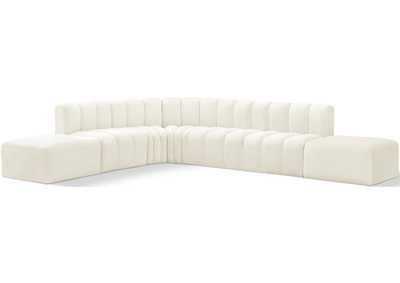 Image for Arc Cream Velvet Modular Sofa