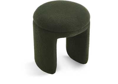 Image for Bowen Green Faux Shearling Teddy Fabric Ottoman - Stool