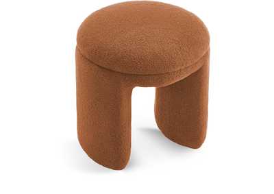 Image for Bowen Saddle Faux Shearling Teddy Fabric Ottoman - Stool