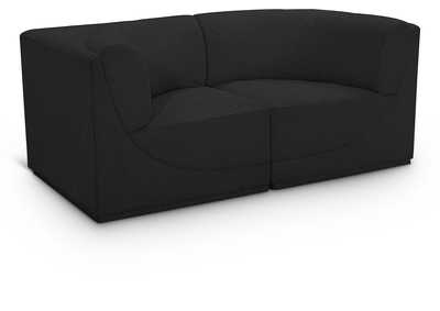 Image for Ollie Black Boucle Fabric Modular Sofa