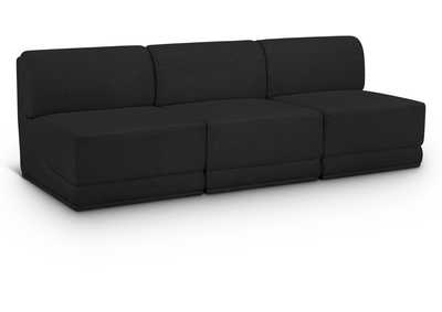 Image for Ollie Black Boucle Fabric Modular Sofa