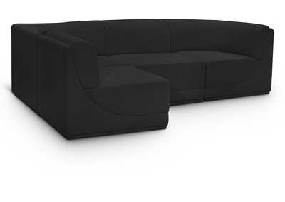 Image for Ollie Black Boucle Fabric Modular Sectional