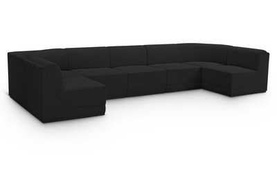 Image for Ollie Black Boucle Fabric Modular Sectional