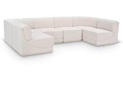 Image for Ollie Cream Boucle Fabric Modular Sectional