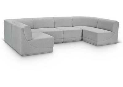 Image for Ollie Grey Boucle Fabric Modular Sectional