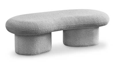 Image for Luka Grey Boucle Fabric Bench