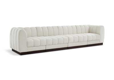 Image for Quinn Cream Chenille Fabric Modular Sofa