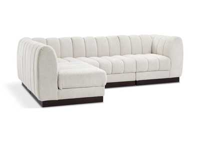 Image for Quinn Cream Chenille Fabric Modular Sectional