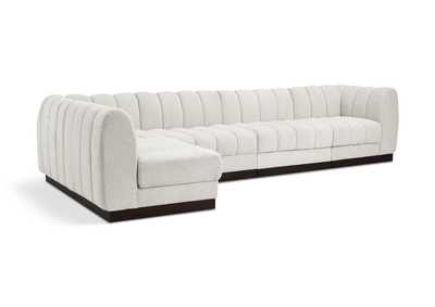 Image for Quinn Cream Chenille Fabric Modular Sectional