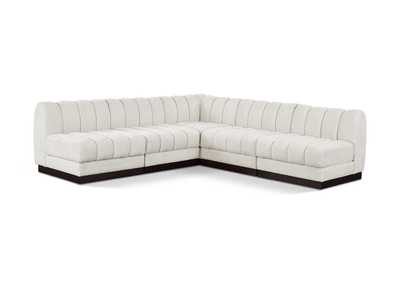 Image for Quinn Cream Chenille Fabric Modular Sectional