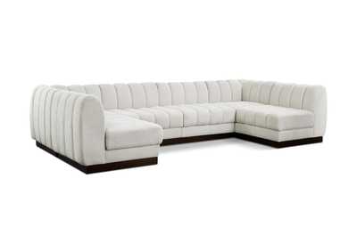 Image for Quinn Cream Chenille Fabric Modular Sectional