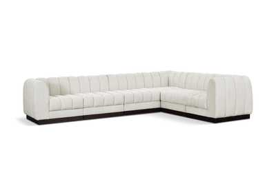 Image for Quinn Cream Chenille Fabric Modular Sectional