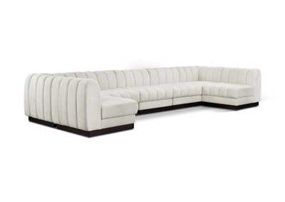 Image for Quinn Cream Chenille Fabric Modular Sectional