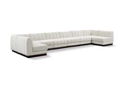 Image for Quinn Cream Chenille Fabric Modular Sectional