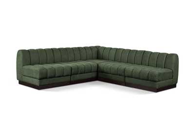 Image for Quinn Green Chenille Fabric Modular Sectional