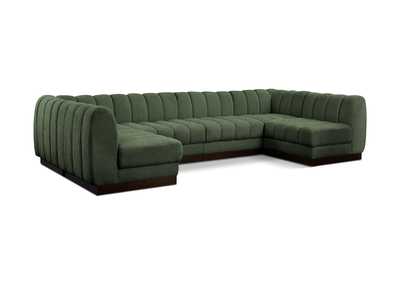 Image for Quinn Green Chenille Fabric Modular Sectional