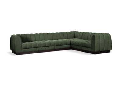 Image for Quinn Green Chenille Fabric Modular Sectional