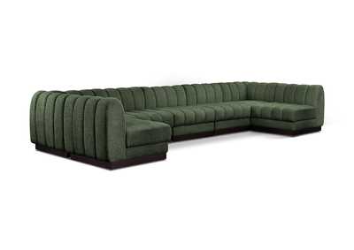 Image for Quinn Green Chenille Fabric Modular Sectional