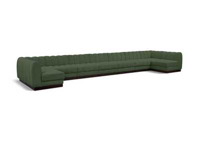 Image for Quinn Green Chenille Fabric Modular Sectional