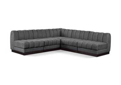 Image for Quinn Grey Chenille Fabric Modular Sectional