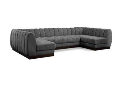 Image for Quinn Grey Chenille Fabric Modular Sectional