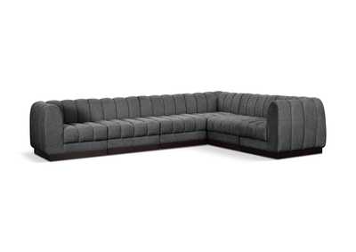 Image for Quinn Grey Chenille Fabric Modular Sectional