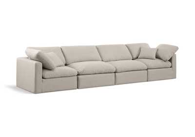 Image for Indulge Beige Linen Textured Fabric Modular Sofa