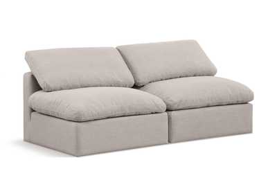 Image for Indulge Beige Linen Textured Fabric Modular Sofa