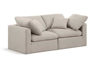 Image for Indulge Beige Linen Textured Fabric Modular Sofa