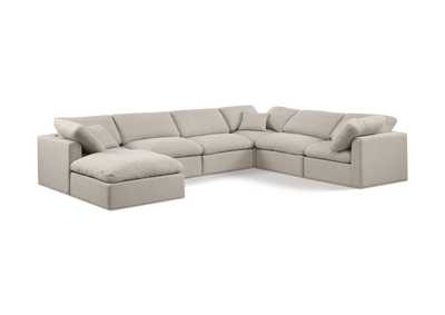 Image for Indulge Beige Linen Textured Fabric Modular Sectional