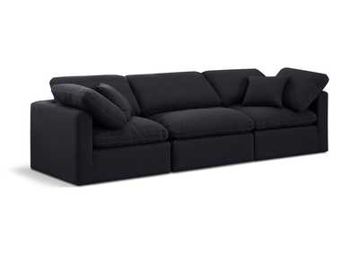 Image for Indulge Black Linen Textured Fabric Modular Sofa