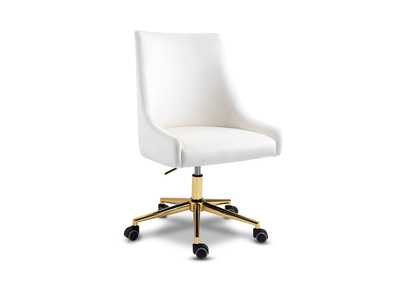 Karina Cream Velvet Office Chair