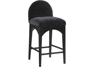 Image for Waldorf Black Chenille Fabric Stool