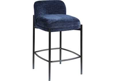 Image for Burton Navy Chenille Fabric Stool Set of 2