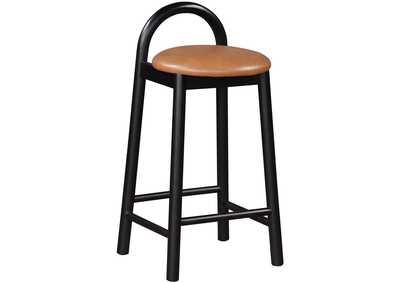 Image for Calvin Cognac Faux Leather Stool