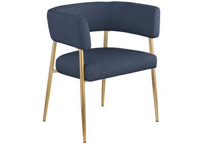 Image for Creston Deep Navy Durable Linen Textured Fabric Dining Chair