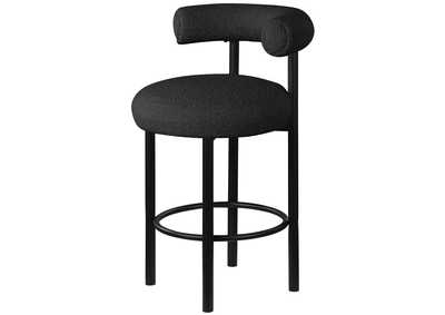 Image for Bordeaux Black Boucle Fabric Stool Set of 2