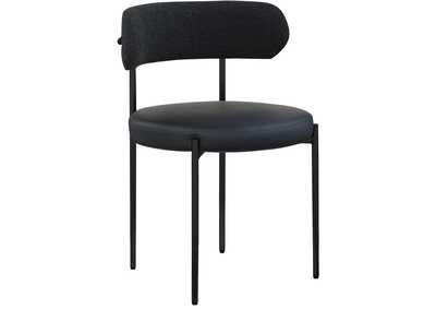 Image for Beacon Black Faux Leather And Boucle Fabric Dining Chair Set of 2