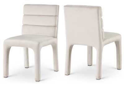 Kai Cream Velvet Dining Chair Set of 2